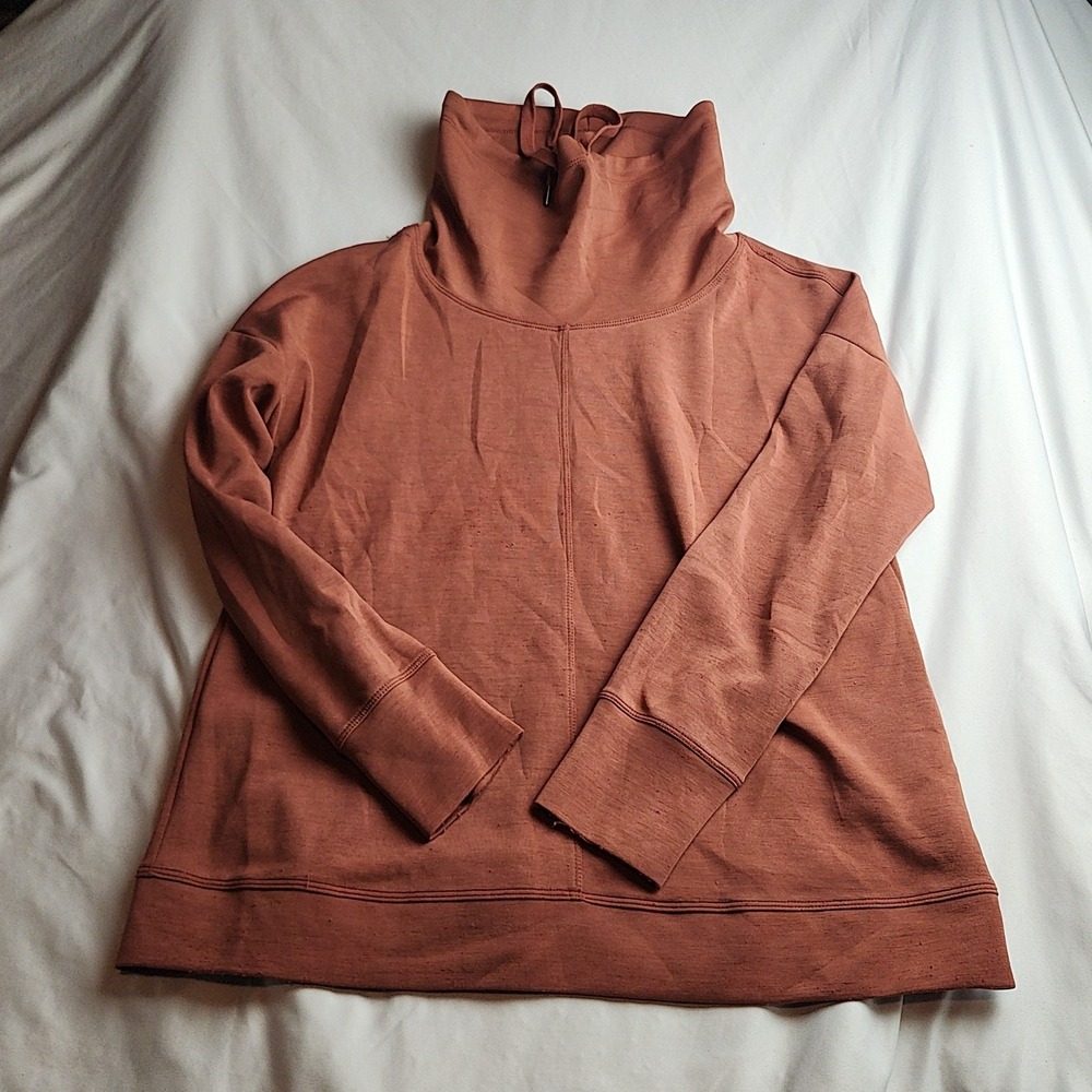 Cable & Gauge Cowl Neck Pullover Sweatshirt Terracotta Women's Size Medium